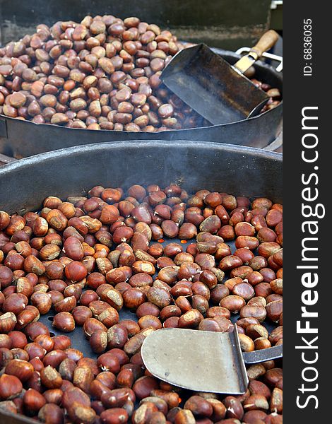 Roasted chestnut market