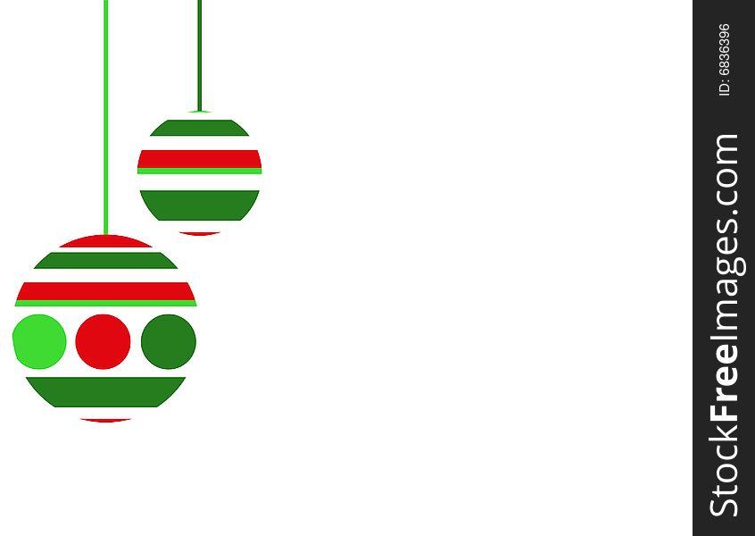 Ornaments with shades of green, white and red stripes and dots on a white background. Ornaments with shades of green, white and red stripes and dots on a white background.