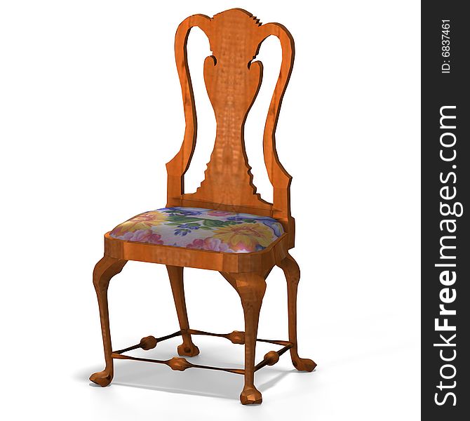 Traditional chair with padding (upholstery) contains Clipping Path. Traditional chair with padding (upholstery) contains Clipping Path