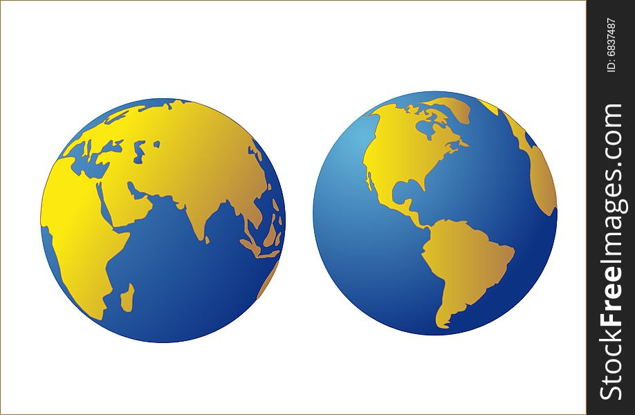 Vector image hemisphere globe on white background. Vector image hemisphere globe on white background