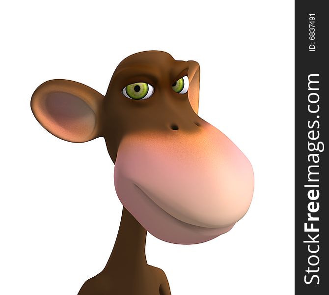 Render of a funny Toon Monkey with Clipping Path. Render of a funny Toon Monkey with Clipping Path