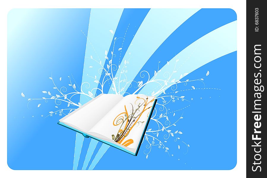 Opened diary blue. Vector illustration. Opened diary blue. Vector illustration