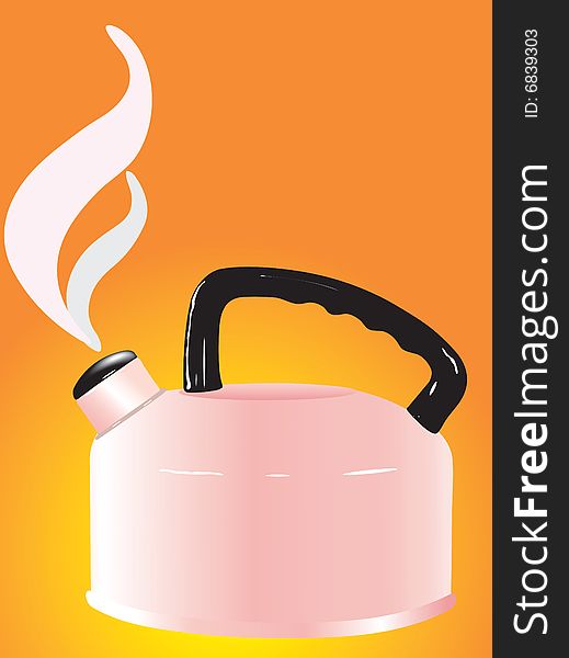 Vector illustration for pink kettle