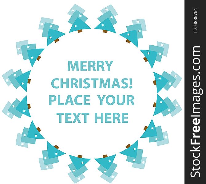 Frame with abstract snowy christmas tree. You can put in your text. Frame with abstract snowy christmas tree. You can put in your text.