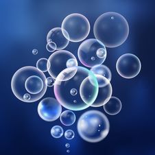 Set Colorful Bubbles In Vector. Isolated  Water Bubbles Collecti Stock Image