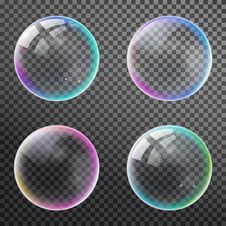 Set Colorful Bubble In Vector. Isolated Soap Water Bubbles Colle Stock Photo Set Colorful Bubble In Vector. Isolated Soap Water Bubbles Colle Stock Photo