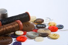 Sewing Treads And Buttons Royalty Free Stock Photography Sewing Treads And Buttons Royalty Free Stock Photography
