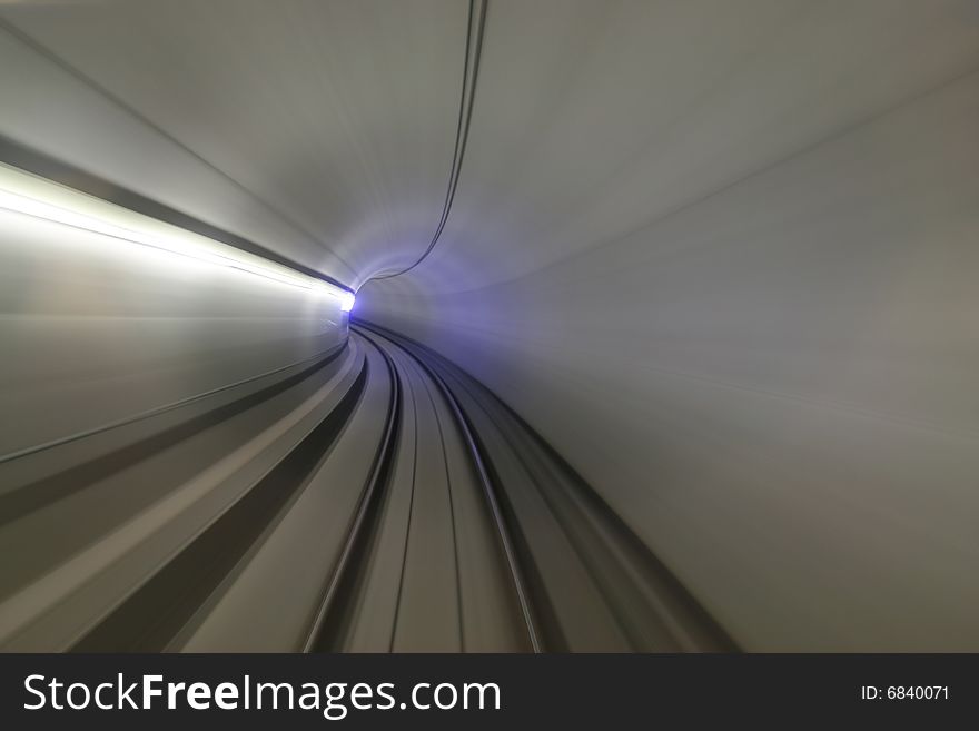 Motion blurred shot of tunnel while moving. Motion blurred shot of tunnel while moving