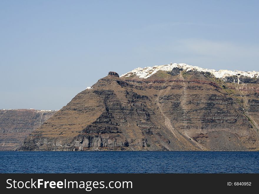 Santorini island, seaside and mountains, peacuful and quiet. Santorini island, seaside and mountains, peacuful and quiet