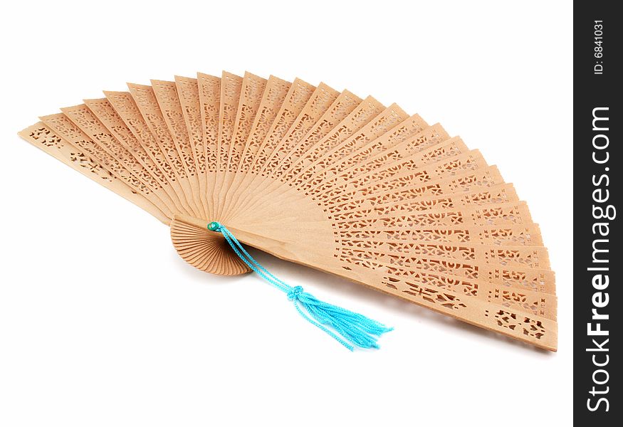 Wood fan isolated on a white background