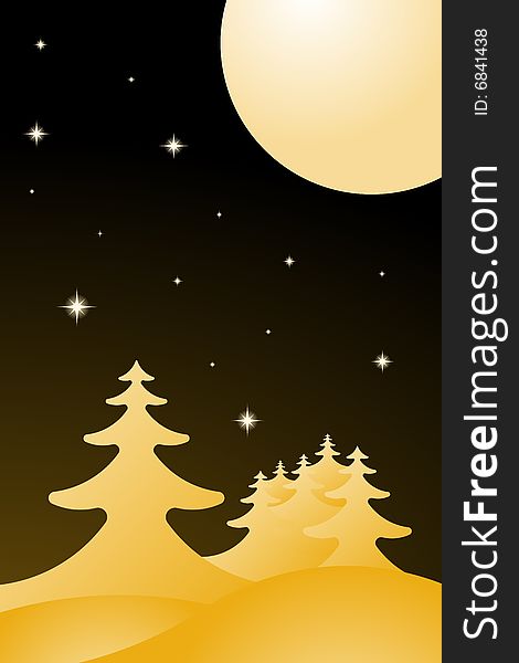 Vector illustration of Winter Night