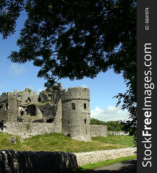 Cawer Medievel castle Ruins in Wales UK. Cawer Medievel castle Ruins in Wales UK