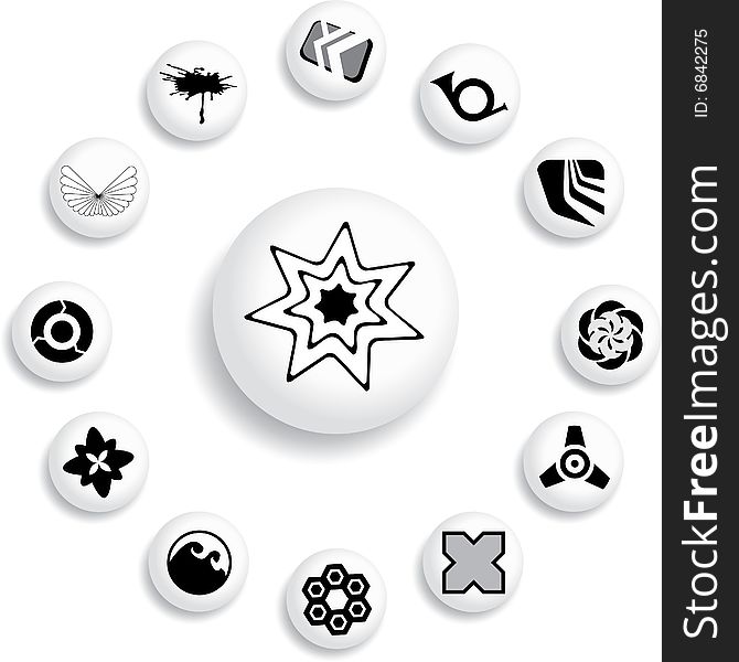 Set buttons - 83_B. Business brands and symbols. Creative business brands and symbols for your design