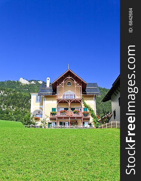 The beautiful countryside of St. Wolfgang in Lake district near Salzburg Austria