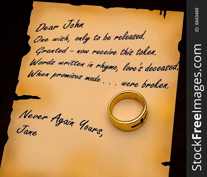 A dear John letter written by Jane
