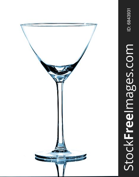Wine glass in tinted blue colour one white. Wine glass in tinted blue colour one white