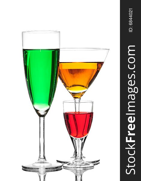 Coloured cocktail or wine for your own intepretation and usage