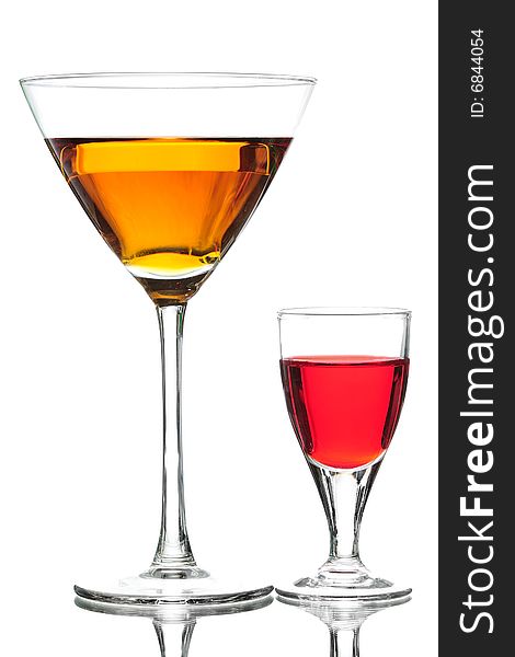 Coloured cocktail or wine for your own intepretation and usage