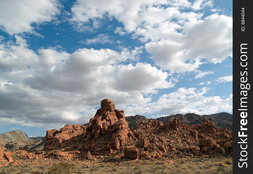 Valley of fire daytime landscape cloudy sky. Valley of fire daytime landscape cloudy sky