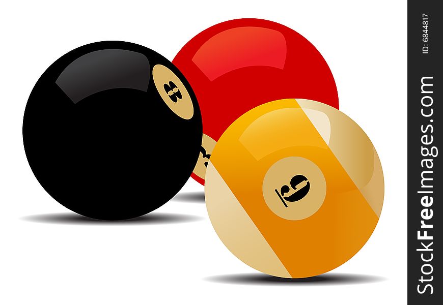 Three Colored Billiard Balls