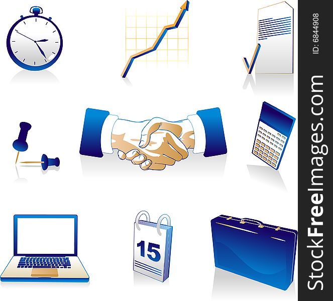 Vector clip art illustration of business icons