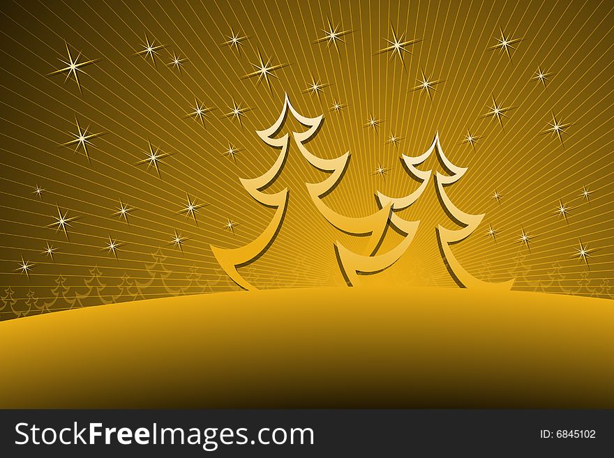 Vector illustration of Christmas Trees