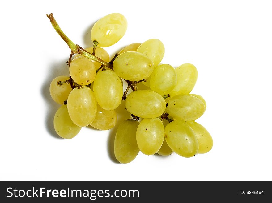 Bunch of seedless grapes over white background. Bunch of seedless grapes over white background