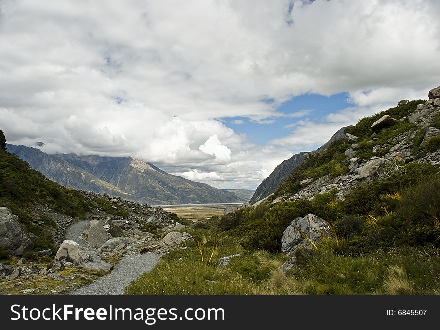 Hiking at Mount Cook National park. New Zealand. Hiking at Mount Cook National park. New Zealand