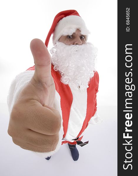 Santa clause showing thumb gesture