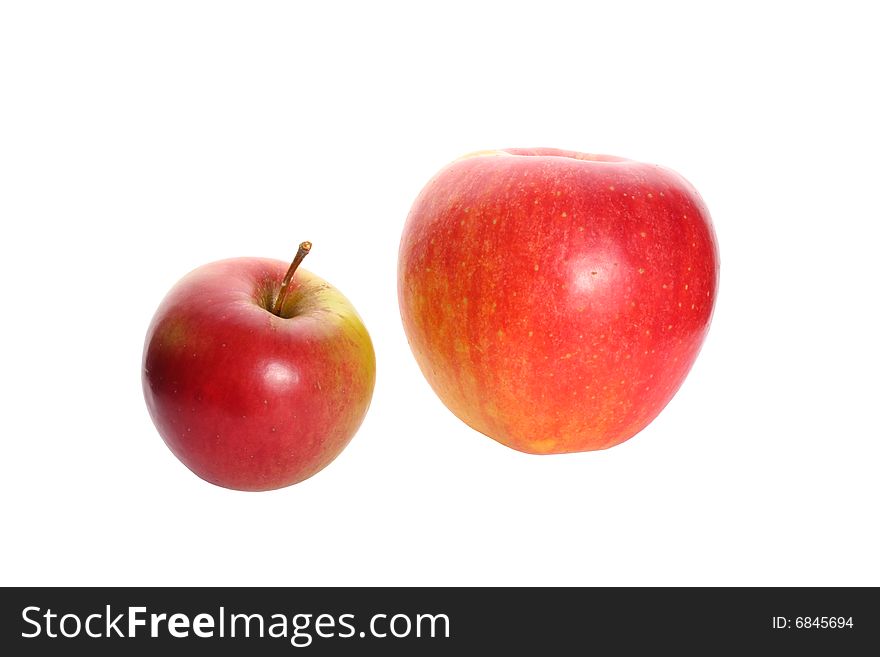 Two ripe apples isolated on white. Two ripe apples isolated on white