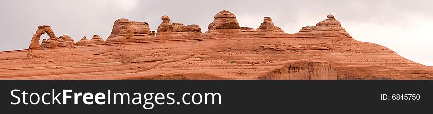 Panorama of arches national park in utah on a nice spring morning. Panorama of arches national park in utah on a nice spring morning