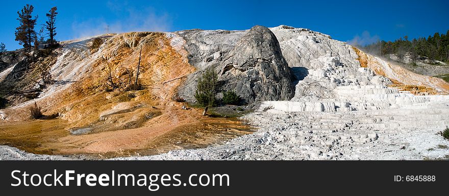 Mammoth hot spring view in yellowstone wyoming. Mammoth hot spring view in yellowstone wyoming