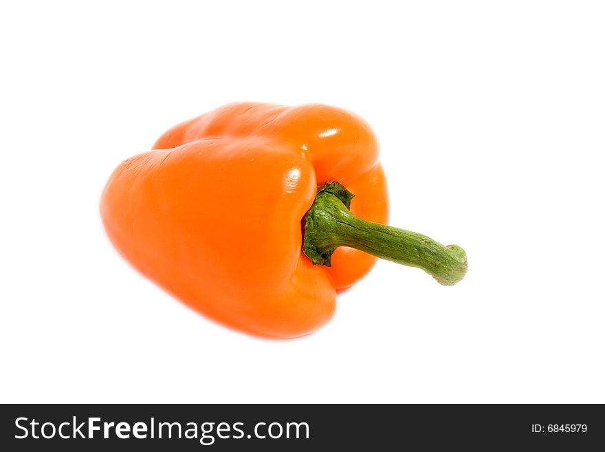 Orange pepper isolated on white