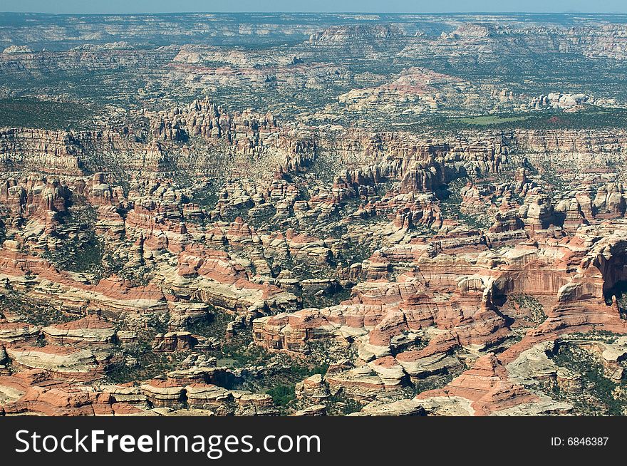 Fly by of canyonlands in utah during summer. Fly by of canyonlands in utah during summer