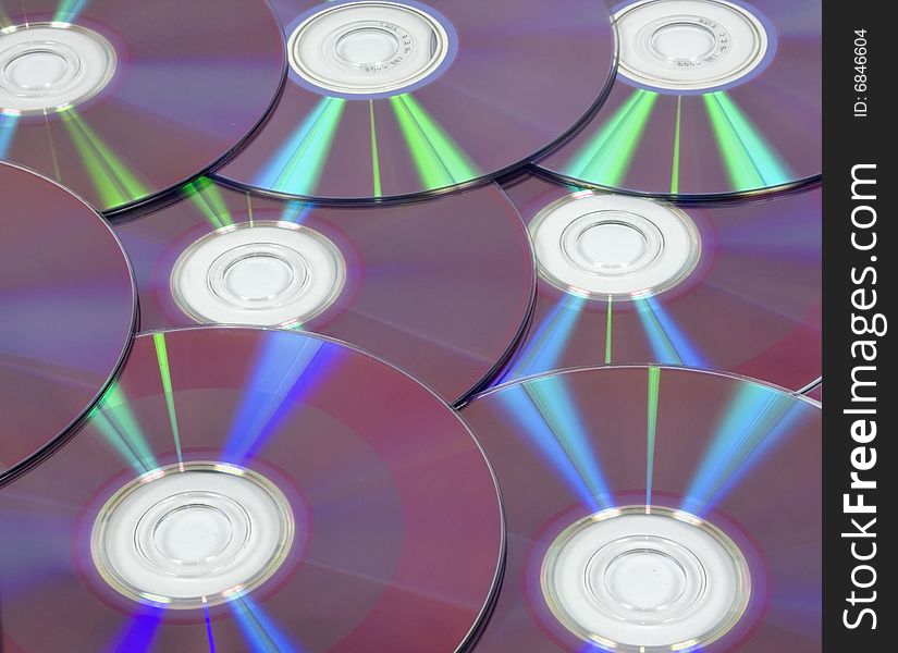 Background from DVD disks with colour reflexions