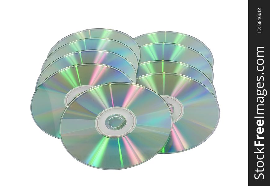 Blank disks isolated on a white background