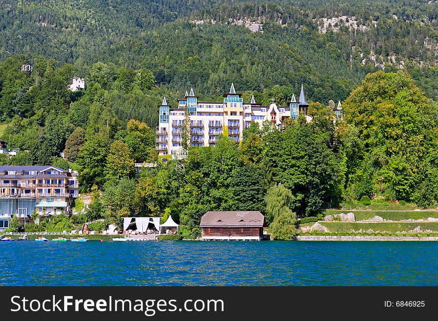 The beautiful St. Wolfgang in Lake district near Salzburg Austria