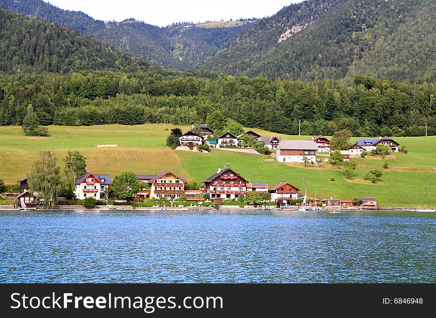 The beautiful countryside of St. Wolfgang in Lake district near Salzburg Austria
