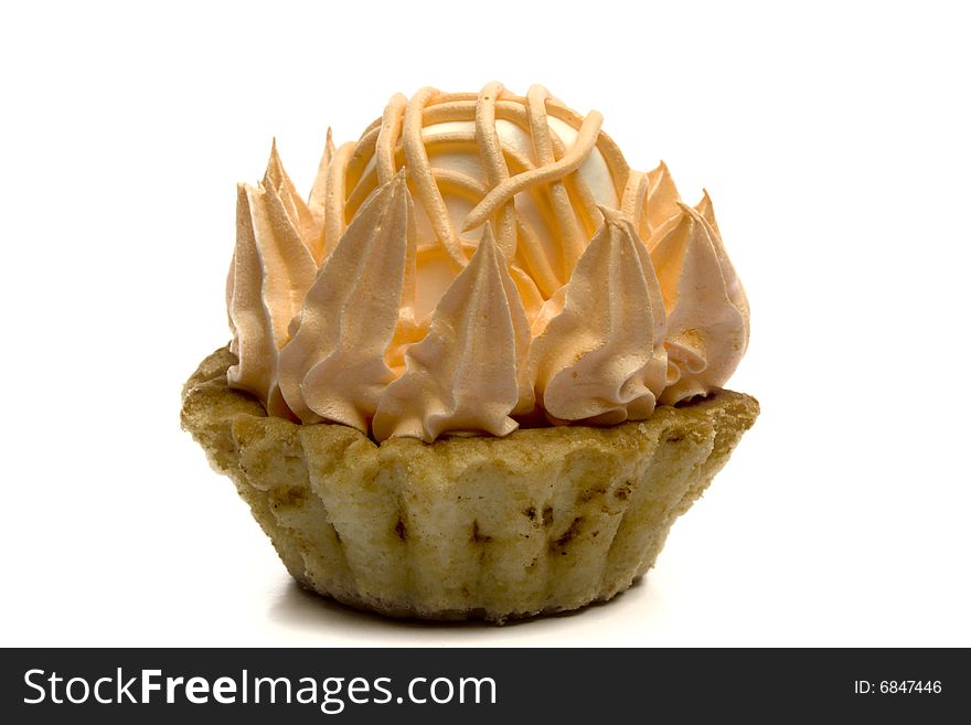 Cake with a zephyr isolated on a white background