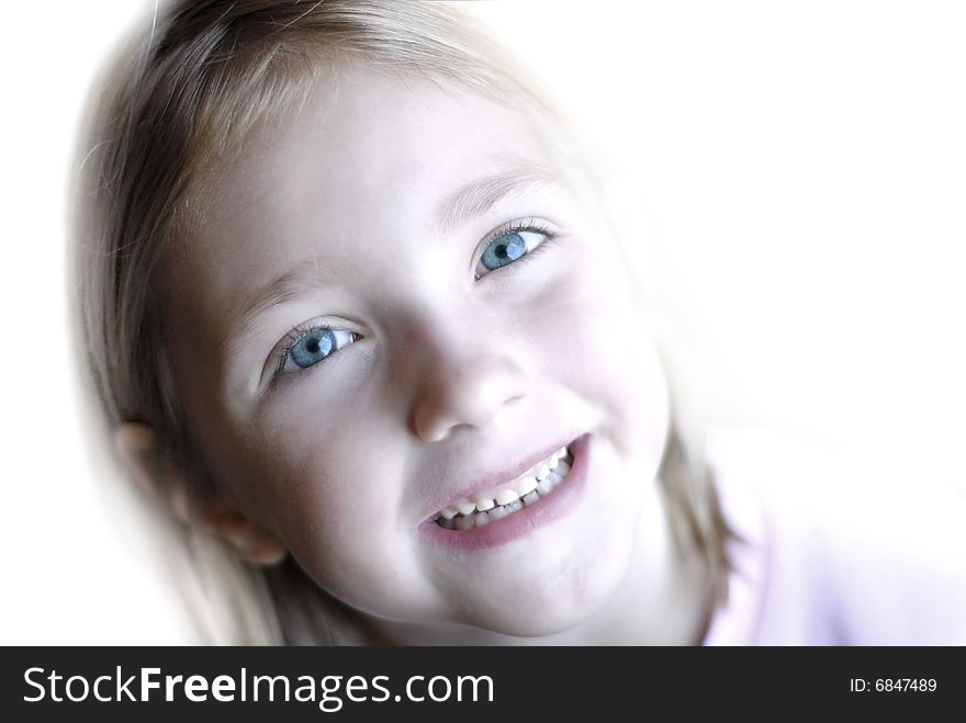 Portrait of young little girl with focus on eyes. Portrait of young little girl with focus on eyes