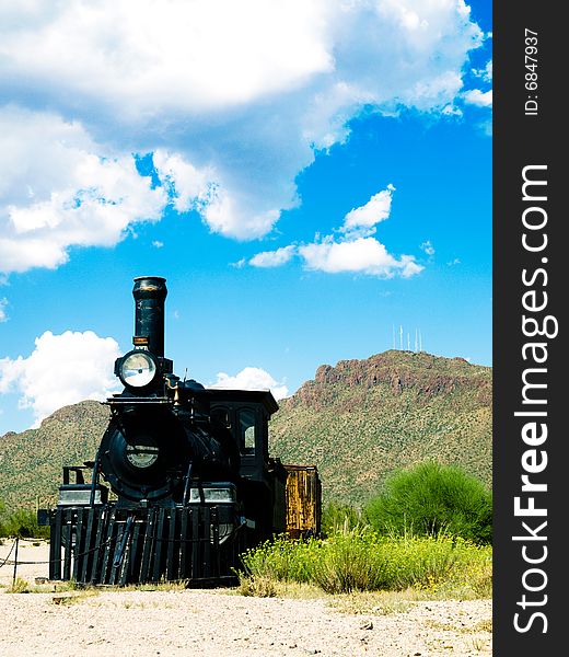Old train in the desert