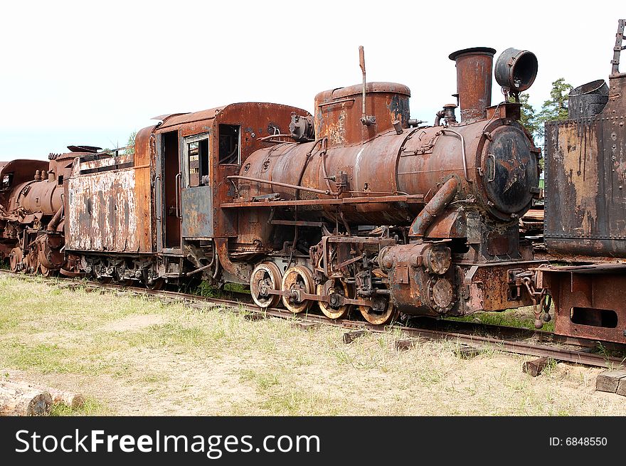 Little russian black steam locomotive