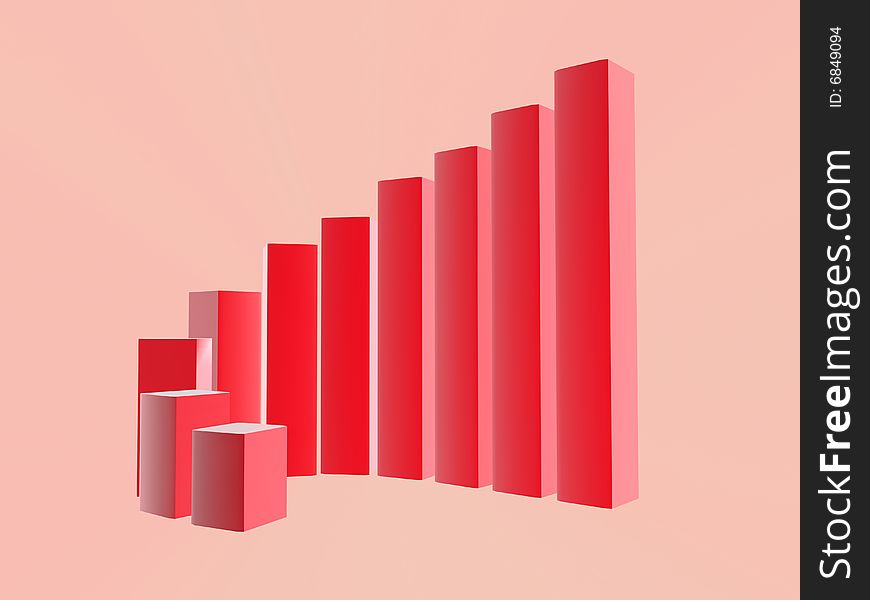 3d business statistic with colorful bars