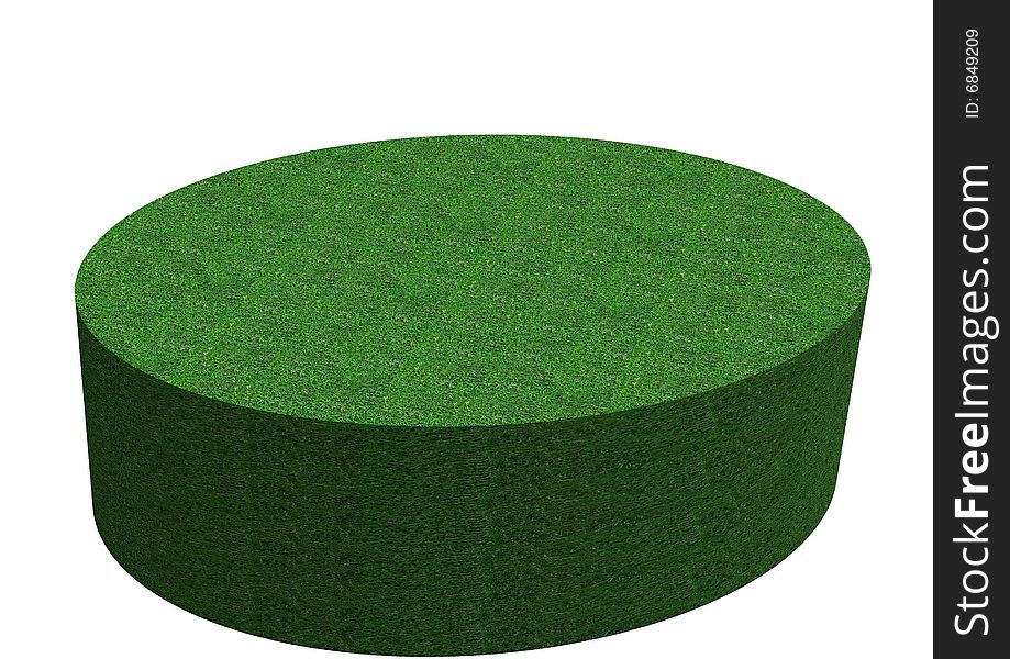 Newly mowed grass plinth for green products
