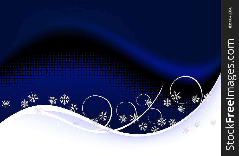 Christmas background, snowflakes - 2d illustration