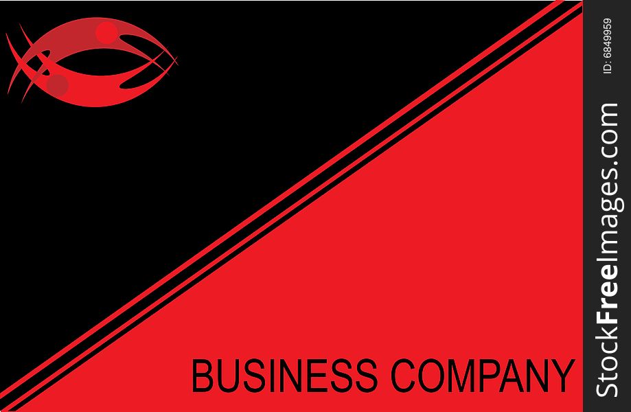 Red and black business card. Red and black business card