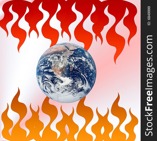 Illustration of earth and global warming. Illustration of earth and global warming