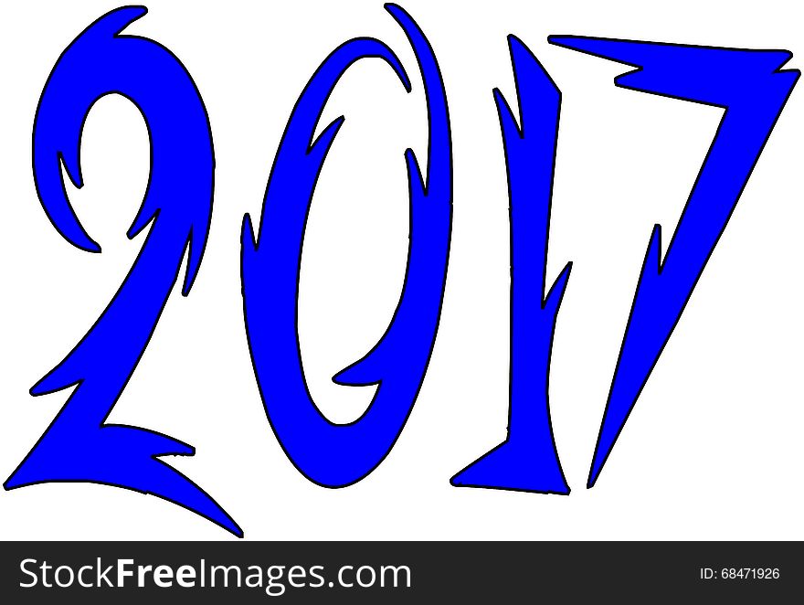 Happy New Year 2017 on a white background.