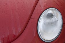 Red Car After Rain Royalty Free Stock Image