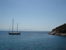 A Boat Anchored In A Gulf Stock Photos A Boat Anchored In A Gulf Stock Photos
